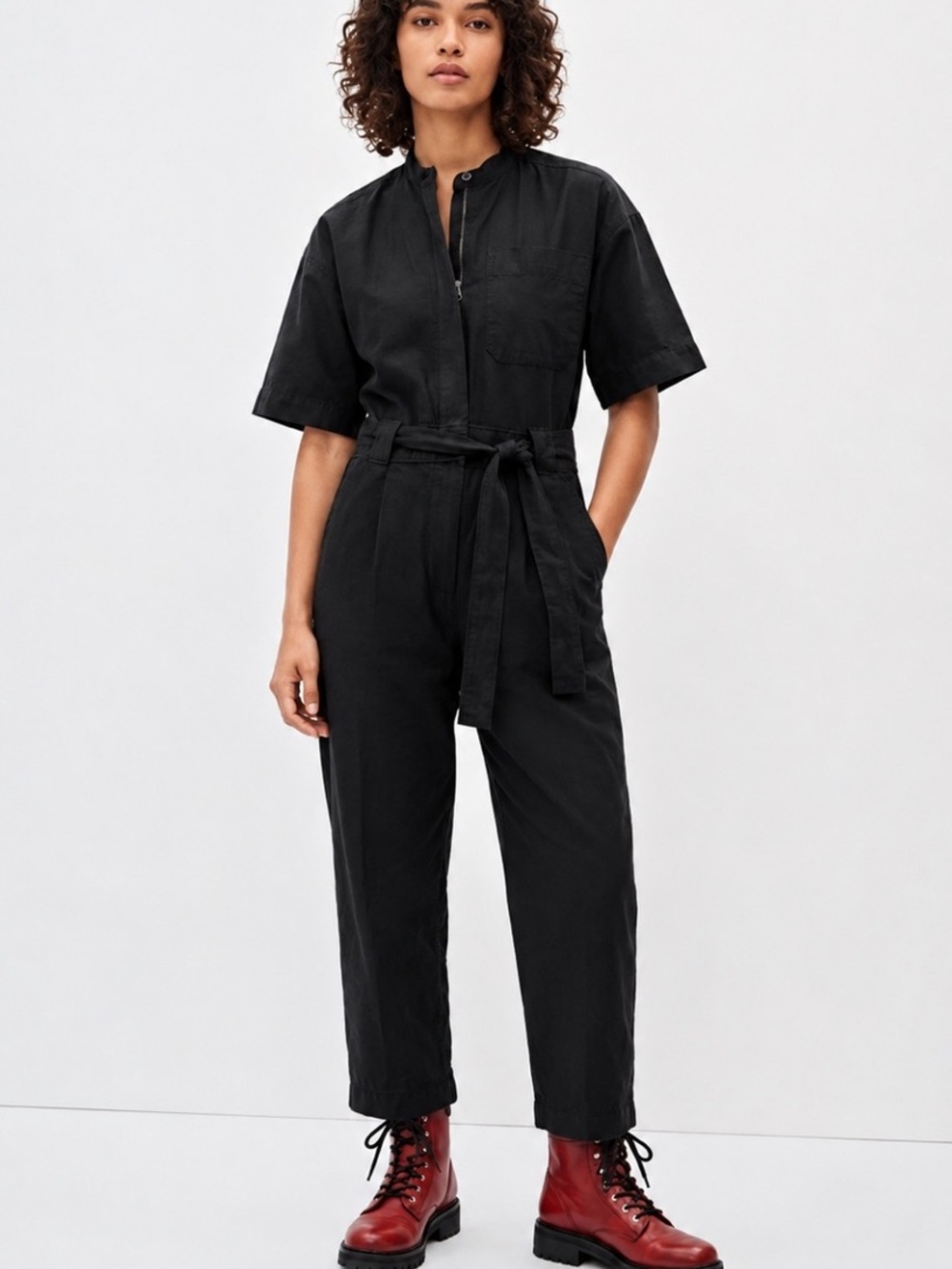 Everlane the Fatigue organic cotton Jumpsuit with Tie Waist